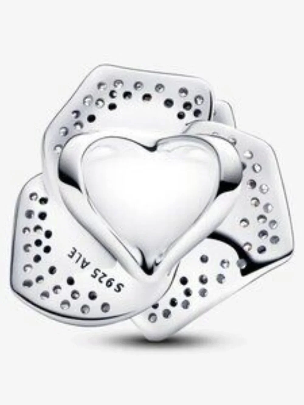 Sparkling Rose in Bloom Oversized Charm